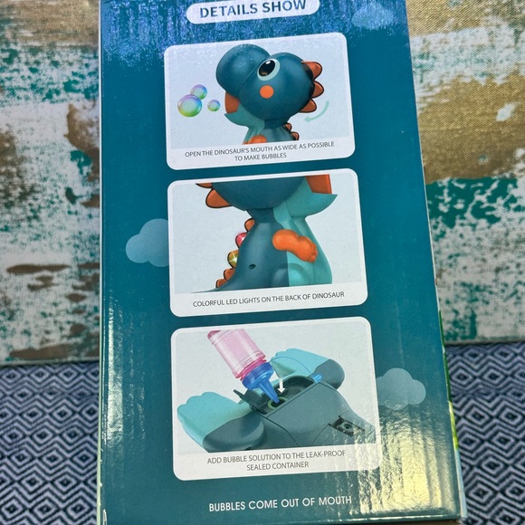 BubblePals Dinosaur Bubble Machine for Toddlers, Automatic new in box - Picture 3 of 7